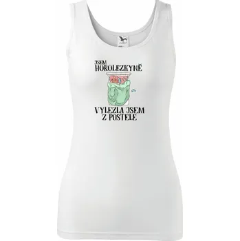 Dámské oblečení Jsem horolezkyně vylezla jsem z postele - Dámské tílko - S ( Bílá )