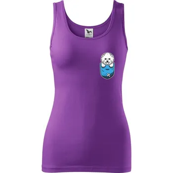 Dámské tričko Bišonek v kapsičce - Dámské tílko - 2XL ( Fialová )
