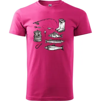 Pánská móda Rybářský set - Klasické pánské triko vyšší gramáže - XL ( Purpurová )