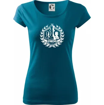 Dámské tričko Chess cup - pohár - Dámské triko Pure - M ( Petrolejová )
