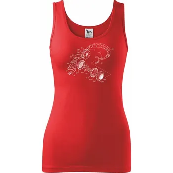 Dámské tričko Nákres sluchátko s mikrofonem - Dámské tílko - XL ( Červená )