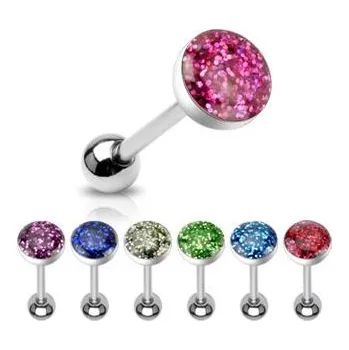 Piercing Piercingate Piercing do jazyka - třpytivá placka PCI00236 - Barva/Motiv: Zelená