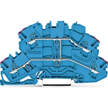 modulární přístroj a rozvaděč WAGO Svorka 2002-2609 dvoupatrová 4vodičová průchozí, modrá 2002-2609