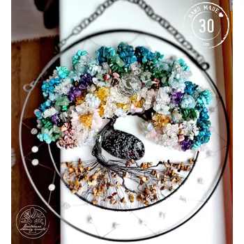 Strom života Polodrahokamy Bohyně Země 30cm Drátované stromy života