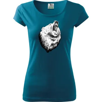 Dámské oblečení Medvěd trošku naštvaný - Dámské triko Pure - XL ( Petrolejová )