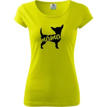 Dámské tričko Čivava Máma obrys - Dámské triko Pure - S ( Limetková )