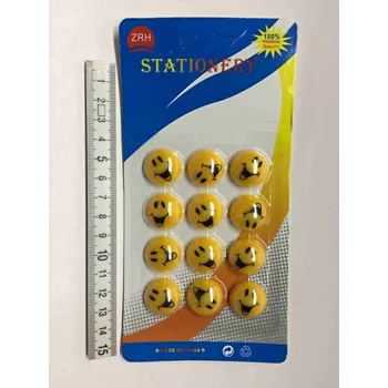 Dekorativní magnet Magnet smajlík 2cm, bal.12ks -cena za 12ks(1bal.)