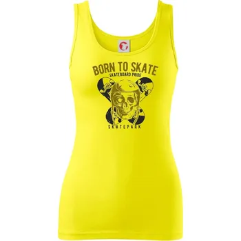 Dámské tričko Born to skate skull - Dámské tílko - XL ( Citrónová )