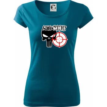 Dámské tričko Airsoft lebka - Dámské triko Pure - M ( Petrolejová )