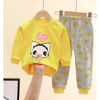 Dívčí pyžamo Čína Dívčí bavlněná pyžámka s různými motivy Motiv: kočička a srdíčka, Velikost: 100 (3 roky)