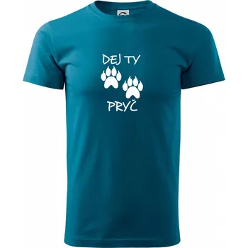 Pánské tričko Dej ty tlapy pryč - Klasické pánské triko vyšší gramáže - S ( Petrolejová )