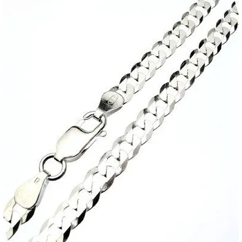 Řetízek Stříbrný náhrdelník PANZER 5mm Rhodium 60cm 11,55g Stříbro 925/1000