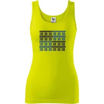 Dámské tričko Vánoční vzor - šachovnice - Dámské tílko - L ( Limetková )