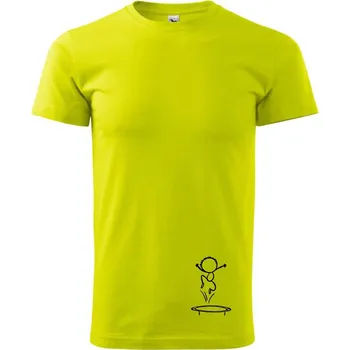 Trampolínky postavička - Klasické pánské triko vyšší gramáže - 3XL ( Limetková )