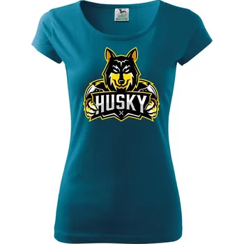 Dámské tričko Husky - maskot - Dámské triko Pure - S ( Petrolejová )