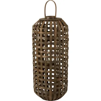 Svícen Tmavě hnědá dřevěná lucerna Toinette L - Ø 41,5*95 cm