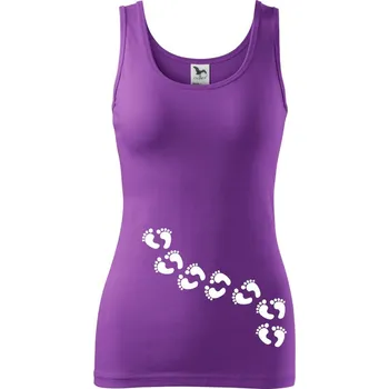 Dámské tričko Tlapky na břiše - Dámské tílko - XL ( Fialová )