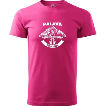 Pánská móda Pálava křížem krážem - Klasické pánské triko vyšší gramáže - S ( Purpurová )