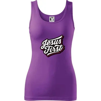 Jesus first bíle - Dámské tílko - S ( Fialová )