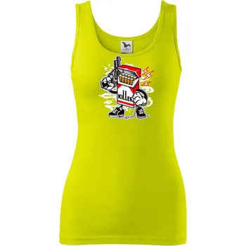 Dámské tričko Cigareťák zabiják - Dámské tílko - S ( Limetková )