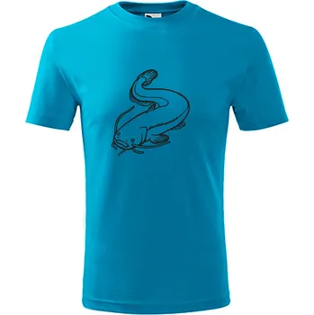 trend-design.cz Dětské tričko se sumcem Barva textilu: Tyrkysová modrá, Dětská velikost: 134 cm/8 let