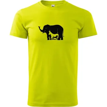 Pánské tričko Slon, pes, kočka - Klasické pánské triko vyšší gramáže - XS ( Limetková )