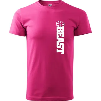 Pánské tričko Beast hashtag - Klasické pánské triko vyšší gramáže - L ( Purpurová )