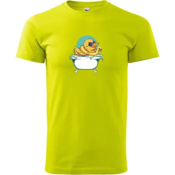 Kačer ve vaně - Klasické pánské triko vyšší gramáže - 3XL ( Limetková )
