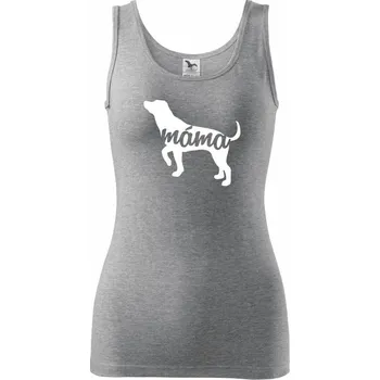 Dámské tričko Labradorský retrívr máma obrys - Dámské tílko - S ( Tmavě šedý melír )