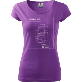 Dámské tričko Nákres herní automat zepředu - Dámské triko Pure - 3XL ( Fialová )