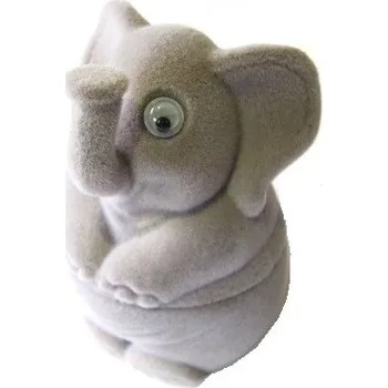 Dárková krabička Sametová krabička Sloník - šedý