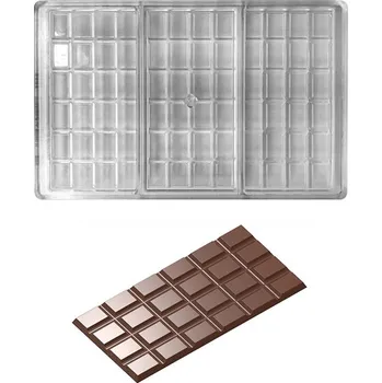 Nádoba na pečení Forma na čokoládovou tabulku 60g (obdélník) 1x3 tabulky/forma