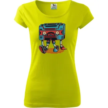 Dámské tričko Vytahaná kazeta - Dámské triko Pure - S ( Limetková )