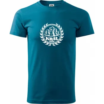 Pánská móda Král šachu - Klasické pánské triko vyšší gramáže - XS ( Petrolejová )