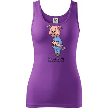 Dámské tričko Přežírání zmenšuje oblečení (Hana-creative) - Dámské tílko - 2XL ( Fialová )