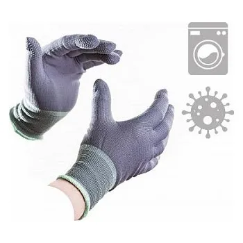 Pracovní rukavice Samodezinfekční rukavice Agnes HighSafe se stříbrem, šedé 4040G