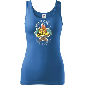 Dámské tričko Time to make a Fire - Dámské tílko - M ( Azurově modrá )