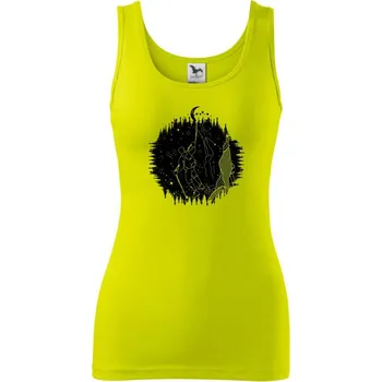 Dámské tričko Turista v noční krajině - Dámské tílko - XL ( Limetková )