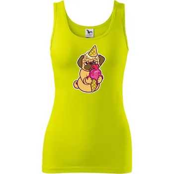 Mops a zmrzlina - Dámské tílko - S ( Limetková )