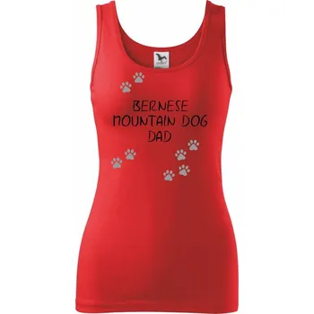 Dámské tričko Bernese Mountain Dog dad (Bernský salašnický pes) (Reflexní tlapky) - Dámské tílko - L ( Červená )