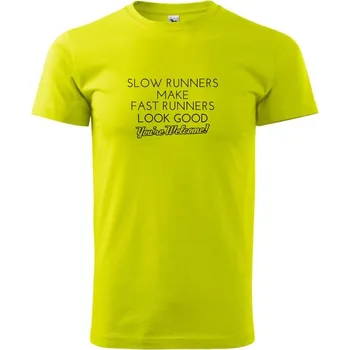 Slow runners - Klasické pánské triko vyšší gramáže - 3XL ( Limetková )