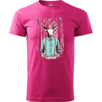 Pánské tričko Deer - Klasické pánské triko vyšší gramáže - 4XL ( Purpurová )