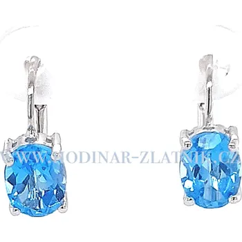 Souprava šperků dámské náušnice na klapku z bílého zlata a zirkonem v barvě topazu OLI21010015210485