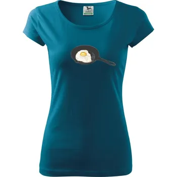 Dámské tričko Snídaňová pánvička - Dámské triko Pure - M ( Petrolejová )