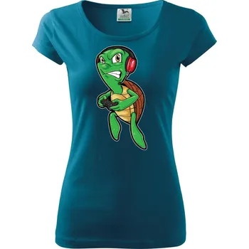 Dámské tričko Želva pařmen - Dámské triko Pure - L ( Petrolejová )