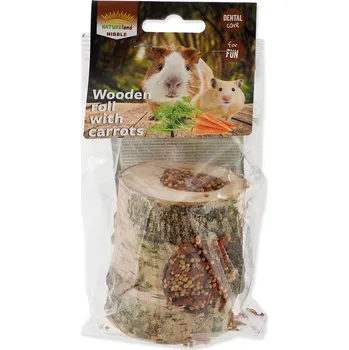 Pro hlodavce Válec NATURE LAND Nibble s mrkví dřevěný 150g