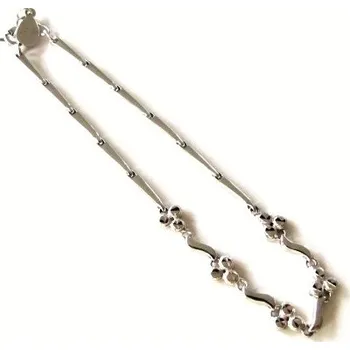 Náramek Dámský stříbrný náramek zdobený 6mm Rhodium 17+2cm Stříbro 925/1000