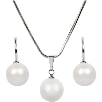 Náušnice Levien Sada náhrdelníku a náušnic Pearl Pearlescent White SET-041 + 2 měsíce na vrácení zboží