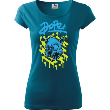 Dámské oblečení Sjetá kočka - Dámské triko Pure - 3XL ( Petrolejová )