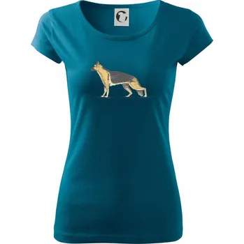 Dámské tričko Vintage German shepherd - Dámské triko Pure - XS ( Petrolejová )